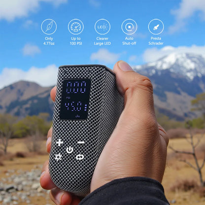TINY BIKE PUMP PRO-100 PSI High Pressure Intelligent Noise Reduction and LED Display Electric Bike Pump