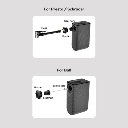 TINY BIKE PUMP PRO-100 PSI High Pressure Intelligent Noise Reduction and LED Display Electric Bike Pump